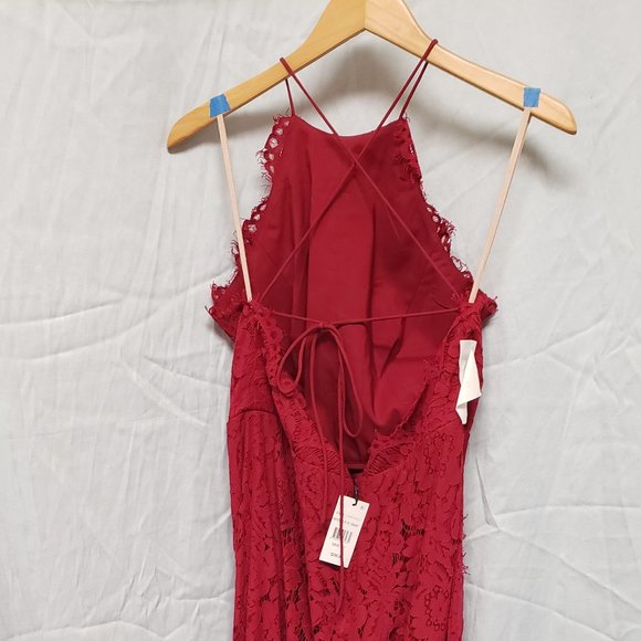 Lace Overlay Halter Dress - Picture 3 of 5